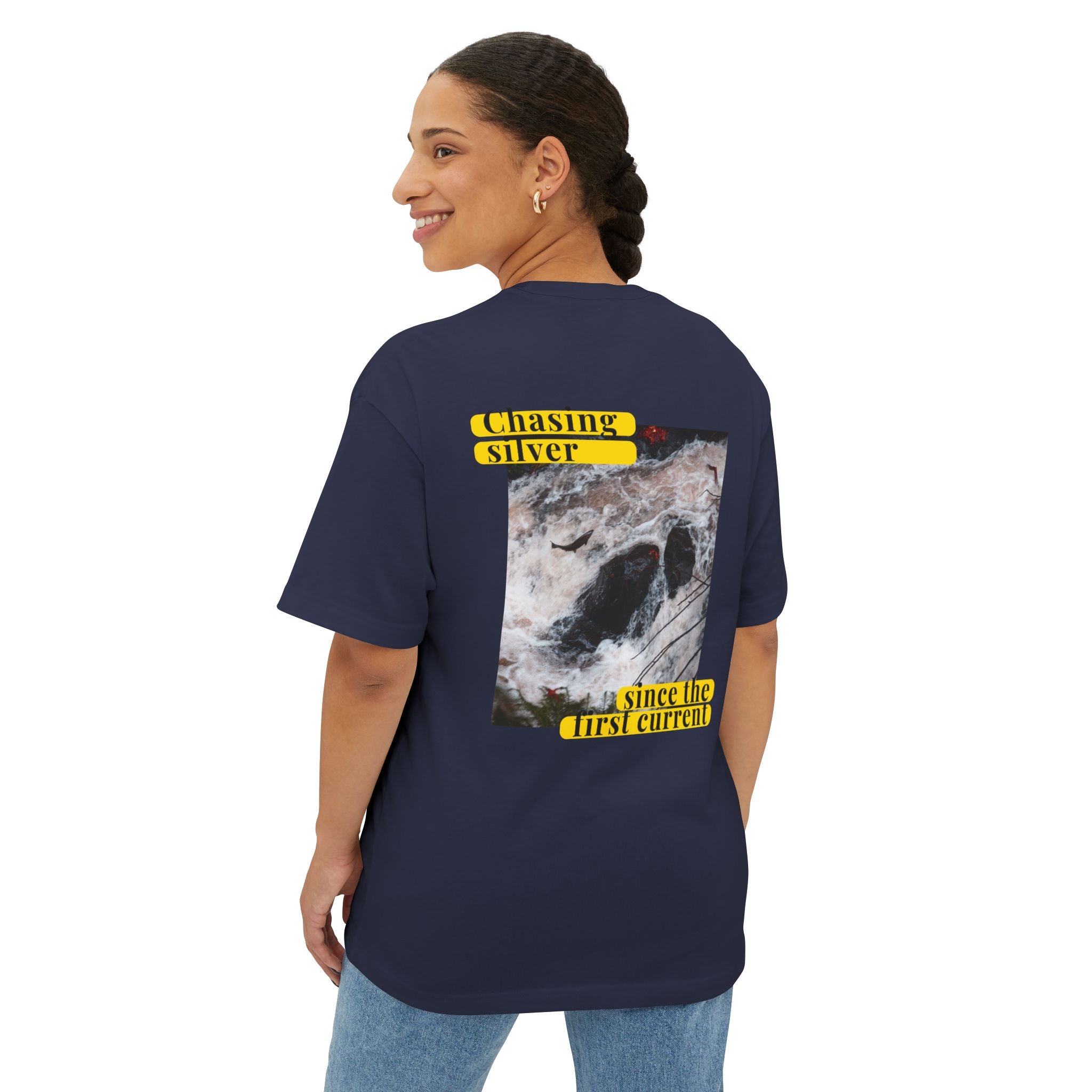 Boxy Tee — "Chasing Silver" Ocean Graphic Tee